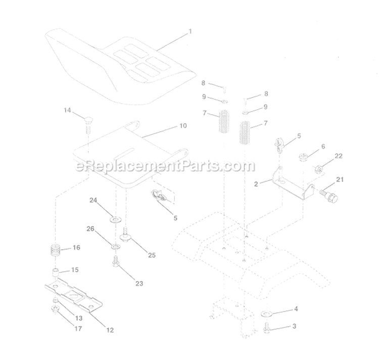 Page H Diagram and Parts List for WE12542A  Weed Eater Lawn Tractor